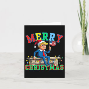 Carte Trump sur le plateau drôle Joyeux Noël Elf Famille