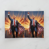 Carte "Trump the American Superhero Greeting Card" (Intérieur)