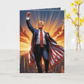 Carte "Trump the American Superhero Greeting Card" (Fleur jaune)