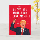 Carte Trump Valentine je t'aime plus que moi-même (Fleur jaune)