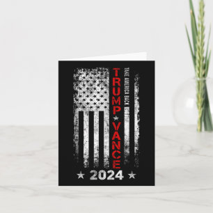 Carte Trump Vance 2024 - Drapeau américain Vintage - Rep