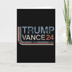 Carte Trump Vance 2025 Vintage en détresse Rayure Rétro