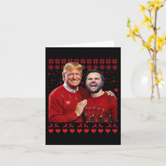 Carte Trump Vance Brothers Funny Red Ugly Noël Noël (Fleur jaune)
