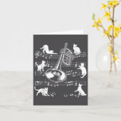 Carte Trumpeter Cats For Cat Loving Trumpet Player  (Fleur jaune)