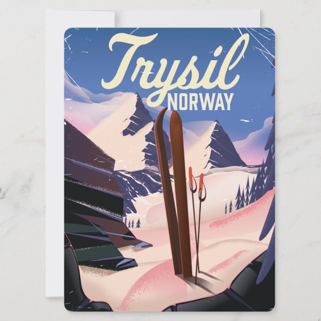 Carte Trysil Norvège ski (Devant)