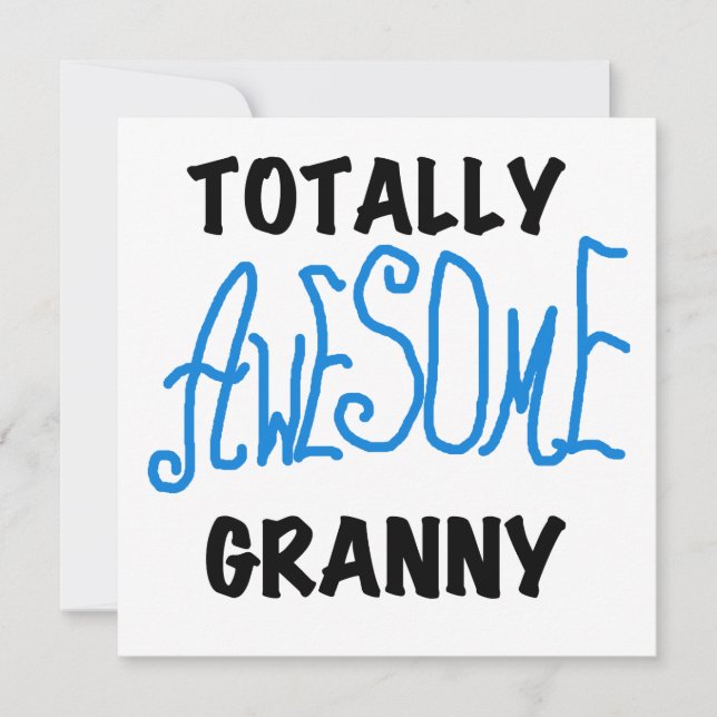 Carte Tshirts et cadeaux bleu Granny absolument géniaux (Devant)