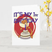 Carte Tshirts et cadeaux Dino Premier anniversaire (Fleur jaune)