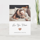 Carte Tu aimes maman | Script et coeur avec photo (Devant)