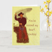 Carte Tu as duré mon coeur, cowboy ! (Fleur jaune)