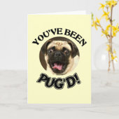 CARTE TU AS ÉTÉ CARLIN ! - FUNNY CARLIN DOG (Fleur jaune)