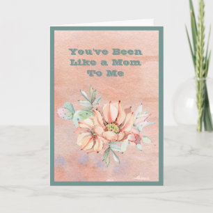 Carte Tu As Été Comme Une Maman Pour Moi Aquarelle Cactu