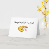Carte tu as une pizza mon coeur jeu d'amour romantique (Fleur jaune)