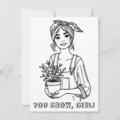 Carte Tu Crois, Fille | Citation plante et coloration de (Devant)