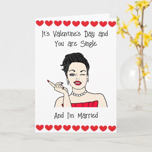 Carte Tu es célibataire | Je suis marié | Aucun de nous (Fleur jaune)