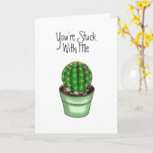 Carte Tu es coincé avec moi | Romantique  (Fleur jaune)