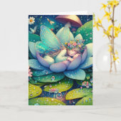 Carte Tu es dans mon esprit | Dormir sur une fleur (Fleur jaune)