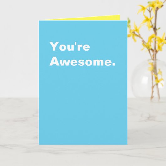 Carte Tu es génial. (Fleur jaune)