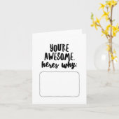 Carte Tu es génial, voilà pourquoi... (Fleur jaune)