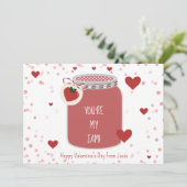 Carte Tu es la Saint-Valentin de ma fraise de confiture (Debout devant)