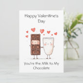 Carte Tu es le lait de mon chocolat (Debout devant)