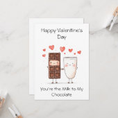 Carte Tu es le lait de mon chocolat – C'est mignon et pl (Devant/Arrière en situation)