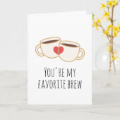 Carte Tu es mon café brun préféré drôle je t'aime (Fleur jaune)