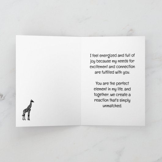 Carte « Tu es mon élément préféré » (Intérieur)