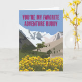 Carte Tu es mon meilleur compagnon d'aventure (Fleur jaune)
