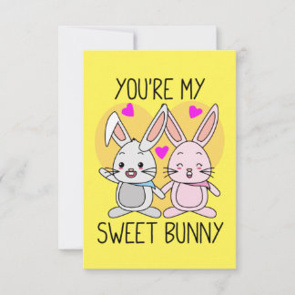 Carte Tu es mon mignon lapin doux Saint-Valentin