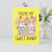 Carte Tu es mon mignon lapin pour la Saint-Valentin (Debout devant)