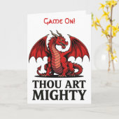 Carte Tu es Puissant Dragon Rouge (Fleur jaune)