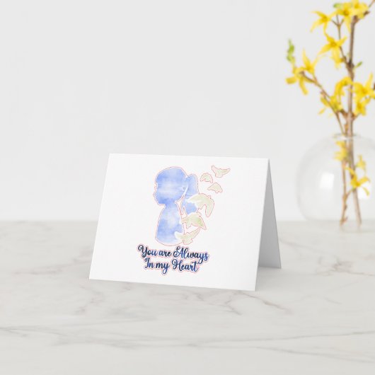 Carte Tu es toujours dans mon cœur PERSONNALISÉ (Fleur jaune)