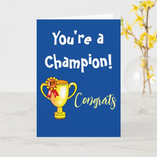 Carte tu es un champion (Fleur jaune)