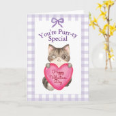 Carte Tu es un Chat Spécial de la Saint-Valentin (Fleur jaune)