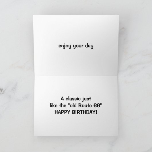 CARTE TU ES UN CLASSIQUE-JUSTE COMME RT.66! JOLI ANNIVER (Intérieur)