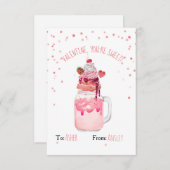 Carte Tu es un doux Milkshake de fraise de Saint Valenti (Devant / Derrière)