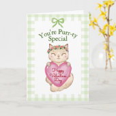 Carte Tu es une chatte spéciale pour la Saint-Valentin N (Fleur jaune)