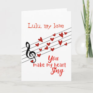 Carte Tu fais chanter mon cœur pour la Saint-Valentin