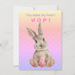 Carte Tu Fais Mon Coeur HOP ! Bunnies et pousses