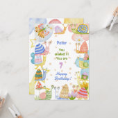 Carte Tu l'as escarpé ! aquarelle escargot heureux anniv (Devant/Arrière en situation)