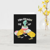 Carte Tu M'Aimeras Dino Egg Drôle Pâques (Fleur jaune)