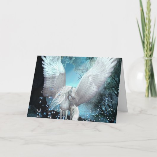 Carte Tu M'As Donné Des Ailes Étincelant Le Pegasus (Devant)