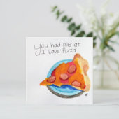 Carte Tu m'as eu à J'adore la pizza (Debout devant)