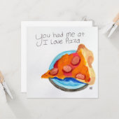 Carte Tu m'as eu à J'adore la pizza (Devant/Arrière en situation)