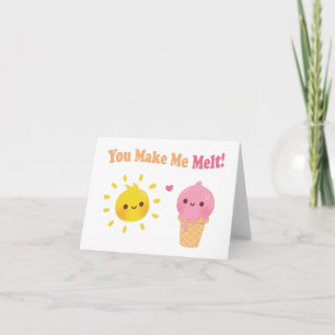 Carte Tu me fais fondre, Soleil et glace, Amour mignon j