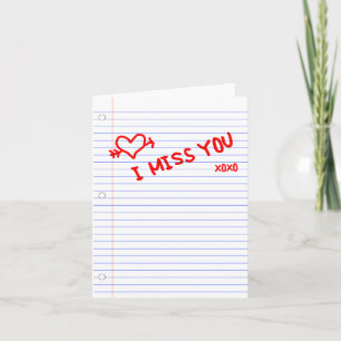 Carte tu me manque : papier de carnet