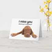 Carte Tu me manque (Vizsla) (Fleur jaune)