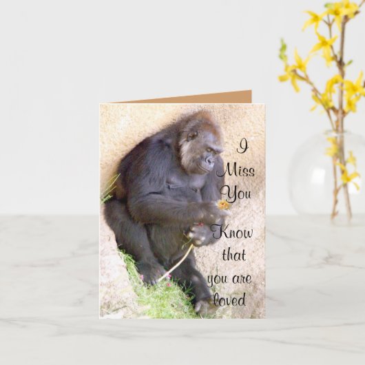 Carte Tu me manques. (Fleur jaune)