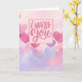 Carte Tu me manques - avec des cœurs (Fleur jaune)