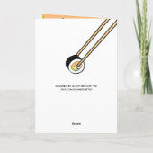 Carte "Tu me manques beaucoup de soja" "Faisons des sush (Dos)